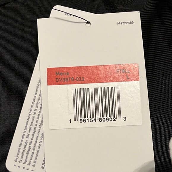 Nike Alpha Elite Football Pant SZ Large Black White Integrated Belt DV3976-012 - Picture 6 of 9